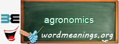 WordMeaning blackboard for agronomics